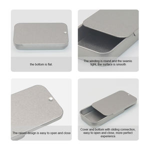 OEM/ODM メタル製スライド蓋付き缶 – ガム用特注パッケージ 長方形 小型キャンディ・ミント用スライド式缶 - Product Image 2