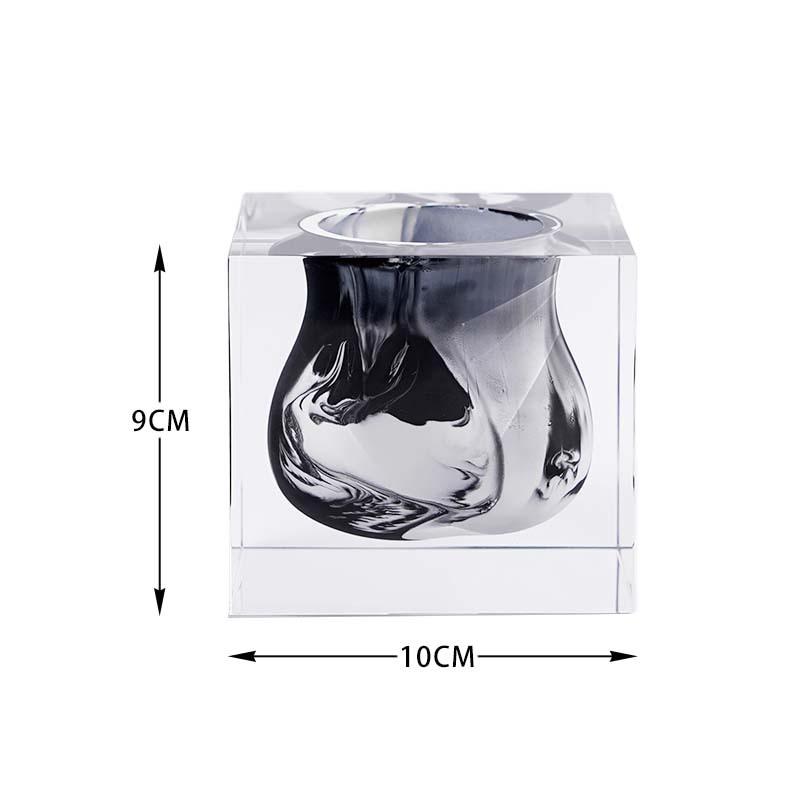 White flower three-ring vase, 9*9*14cm