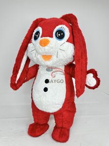 Happy Sky <span class=keywords><strong>Adult</strong></span> Unisex Cartoon Tier Cosplay Riesen <span class=keywords><strong>Red</strong></span> Rabbit Maskottchen Kostüm Party Hand gezeichnet gemacht Plüsch Halloween Ostern - Product Image 2