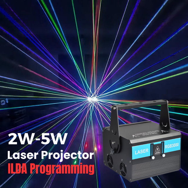 5W ILDA RGB Animation Laser Stage Lighting with DMX512 Control for Disco DJ Wedding Parties-3D Projection System
