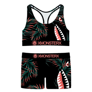 Conjunto de Ropa Interior de Poliéster para Mujer al por Mayor OEM, Bóxers y Sujetadores con Estampado Personalizado y Logotipo en la Cintura, Conjuntos de Sujetador y Pantalones Cortos para Mujer - Product Image 1