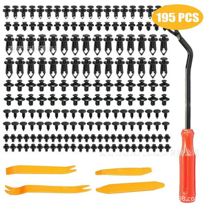 Universal Automotive Plastic Clips Kit 195Pcs With Tool For <b>Car</b> Bumper Repair Fasteners Rivets <b>Push</b> In Snap On - Product Image 1