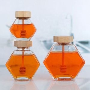 Hot Sale 380ml Honey <b>Jar</b> Glass Food Storage Container Bottle Glass Unique <b>for</b> <b>Jam</b> Decorative Honey <b>Jars</b> - Product Image 4