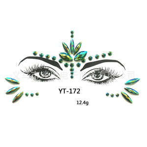 Pegatina de diamantes de imitación para tatuajes, pegatina de diamantes de imitación para la cara, nuevo diseño, arte corporal, joyería facial temporal - Product Image 4