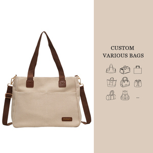 Bolso de hombro de alta calidad al por mayor, bandolera cruzada para mujer, bolso de lona personalizado con cremallera - Product Image 1