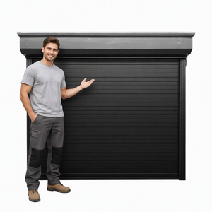 <span class=keywords><strong>Porte</strong></span> <span class=keywords><strong>de</strong></span> <span class=keywords><strong>garage</strong></span> roulante moderne en aluminium isolé avec <span class=keywords><strong>porte</strong></span> piétonne intégrée, résistante aux ouragans, automatique, noire, pour villa - Product Image 6
