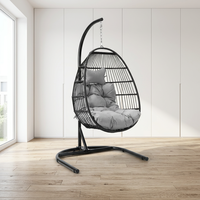 Fauteuil suspendu double en rotin pour adultes, chaise hamac d'extérieur toutes saisons pour balcon, chaise œuf suspendue