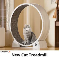 Roue de course pour chat minimaliste en ABS blanc/noir, grand diamètre, affichage numérique silencieux, vente directe d'usine