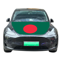 Drapeau de couverture de capot de voiture national du Bangladesh drapeau de couverture de moteur de voiture avec effet d'impression par transfert de chaleur tissu élastique de taille personnalisée