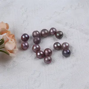 14mm Purple Color Loose Pearl Round Edison Freshwater Pearls