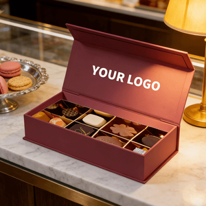 Luxury Environmentally Friendly UV-coated Rigid Cardboard Magnetic Closure Gift <b>Box</b> With Logo for Chocolate Brand Packaging - Product Image 2