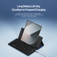 Penyangga Keyboard Ultra Tipis 7mm untuk Smartphone dan Tablet dengan Koneksi Simultan dan Penutup Pelindung Kulit PU