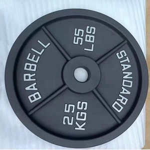 لوحات رفع الأثقال القياسية من الحديد الزهر 20 ، لوحات الوزن للياقة البدنية للصالة الرياضية ، ألواح الوزن من الحديد الزهر 2 بوصة - Product Image 5