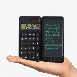 Draagbare Rekenmachine En Lcd Schrijfbord Zonne-Calculator Met Schrijfblok Notitieblok Calculator Met Pen