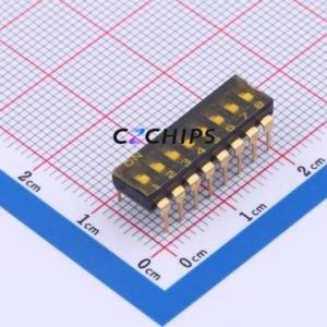 YDD08LS2 DIP Switch Through hole Component (THT) Switch 8 2.54mm Black - Product Image 1