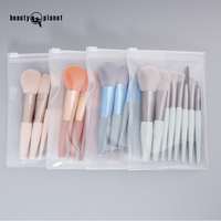 Beauty Planet Private Label Mini Set de 8 pinceaux de maquillage Opp Bag Vegan Professional Travel Eyeshadow Pink Makeup Brush Set