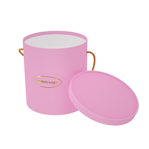 Custom Logo Lid Rigid Paper Gold Foil Logo Gift Bouquet Packaging Custom Hat Rose Round Flower Box paper packaging shipping Box