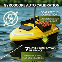 Bateau de pêche Flytec V020 avec GPS et sonar, 40 points, triple trémie 2 kg, portée 500 m, fonction de croisière, avec écholot GPS et attache manuelle
