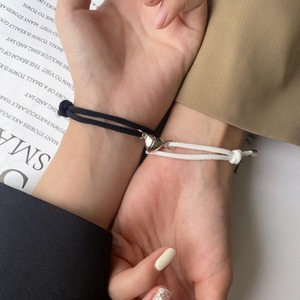 2 יחידות צמיד ידידות עיצוב קלאסי מכירות חמות לב אהבה מגנט קלוע חבל מתכוונן זוג צמידים תואמים לאוהבים - Product Image 6