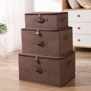 <b>Extra</b>-<b>Large</b> Collapsible <b>Storage</b> <b>Box</b> <b>with</b> <b>Lid</b> Multi-Purpose Linen Closet Organizer Bins - Product Image 6