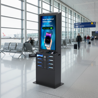 Y2 Power LIA Premium, Casillero de Carga para Teléfonos Móviles de 8 Compartimentos con Pantalla Publicitaria de 43'' y Aceptador de Monedas, Máquina Expendedora de Carga para Teléfonos