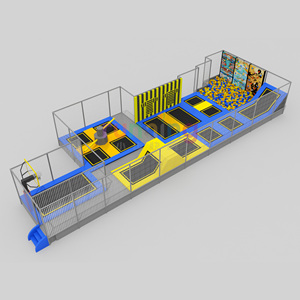 Ensemble de trampoline commercial en acier inoxydable pour enfants avec <span class=keywords><strong>mur</strong></span> <span class=keywords><strong>d</strong></span>'<span class=keywords><strong>escalade</strong></span> de sécurité et blocs de mousse, garantie 1 an pour salle de sport intérieure/extérieure - Product Image 1