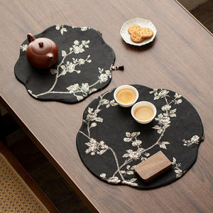 Wabi-Sabi สไตล์หรูหราหรูหรา high-end แห้งชาฟองเสื่อโต๊ะเซนฉนวนกันความร้อนเสื่อหลักถ้วยชา-หม้อศิลปะพรีเมี่ยม - Product Image 1