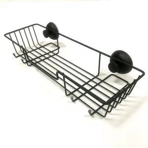 Suction Cup Shower Caddy Bath Wall Shelf for Large Shampoo Shower Gel Holder Bathroom Storage