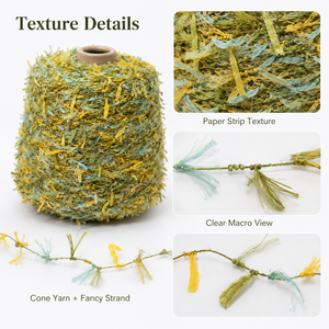 Fil fantaisie dégradé brillant effet papillon 100% polyester filé à l'anneau pour crochet, tricot à la main, écharpe, chapeau, sac, bricolage, vente en gros - Product Image 2