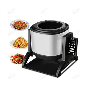 6L thương mại xoay Chảo 24rpm tự động khuấy Fry máy cho nhà hàng thông minh không dính Robot trống cán nấu ăn máy