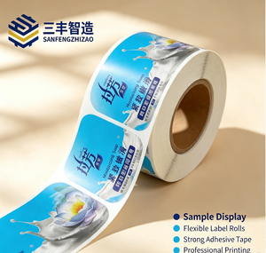 Étiquettes en papier autocollantes imprimées sur mesure Sanfeng Intelligent Manufacturing, résistantes à l'eau, en rouleau de papier couché, noyau de 50 mm - Product Image 6