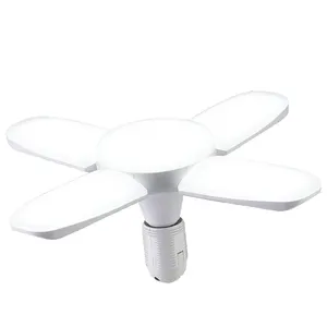 Sıcak satış çin fabrika 28w 60w Mini Fan katlanır Led ampul 4 yaprakları yüksek işık azaltmak uzay E27 UFO ampuller