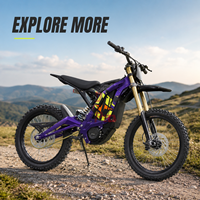 Vélo électrique tout-terrain en alliage d'aluminium 10000W 72V 35Ah 7 vitesses, moteur central, freins à disque hydrauliques, vitesse maximale 75 km/h, intégré