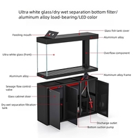 Akuarium Kaca Besar Custom Bentuk Persegi Panjang dengan Pompa Air, Filtrasi Sump Bawah, Kabinet Aluminium Alloy untuk Ruang Tamu, Lobi Hotel