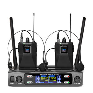Micrófono Inalámbrico X2 de 2 Canales con Cancelación de Ruido y Diseño Ligero, Estilo Auriculares Metálicos para Karaoke - Product Image 1