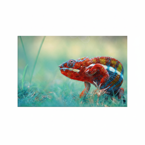 Vibrant Chameleon Printed Canvas: Modern Reptile Artwork,<b>WRAPPED</b> CANVAS - Product Image 2