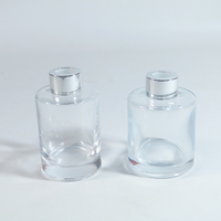 4.5oz 50ml diffuseur d'arôme en verre clair bureau à domicile vide plat roseau bouteille de parfum gel Surface bouchon à vis 150ml 120ml capacité