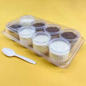 カスタマイズ8コンパートメントカップケーキボックスムースケーキ用の透明なブリスタープラスチック包装