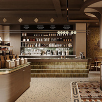 Comptoir de bar en verre moderne et personnalisé pour café, vitrine de présentation avec éclairage LED pour la décoration intérieure de café et de pâtisserie