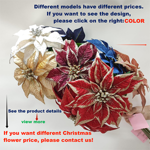 クリスマス卒業母の日イースター新年のお祝いの機会のための現実的な青い原始ポインセチアの花の茎 - Product Image 6