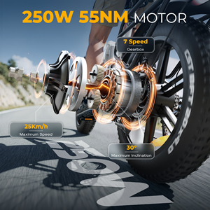 20" Foldable Fat Tire <b>Electric</b> Bicycle 750W Full 3-Point Suspension 120KM Mileage StVZO Safety Lights Integrated Wheel EU Stock - Product Image 3