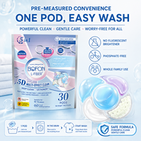 Cápsulas de Detergente para Ropa OEM ODM, 30 Unidades, 5 en 1, Limpieza Profunda, Ecológicas, Antibacterianas, Protección del Color, Eliminación de Manchas, Larga Duración