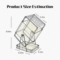 Porte-couteaux de cuisine en acier au carbone crème, 30 °   Bloc à couteaux universel rotatif à 9 fentes, avec insert incliné sécurisé et plateau anti-gouttes