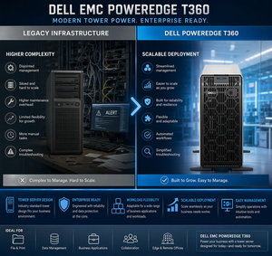 Serveur Tour Dell PowerEdge T360 avec processeur Xeon E-2400 2,4 GHz, stockage et administration à distance – En stock – Puissant processeur Xeon T360 - Product Image 2