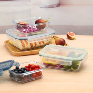 Nouveau verre à emporter nourriture boîtes à lunch micro-ondes bureau boîte à lunch pour adultes enfants enfants couvercle à dégagement d'air personnalisé avec logo - Product Image 5