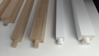 Garde-corps d'escalier de style contemporain balustre carré vierge apprêté blanc balustres sculptés en bois massif de 1 à 1/4 pouces