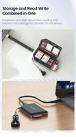 Lecteur de cartes SD/TF USB C haute vitesse 5 Gbps OEM/OED à double emplacement pour lecture simultanée SD/TF