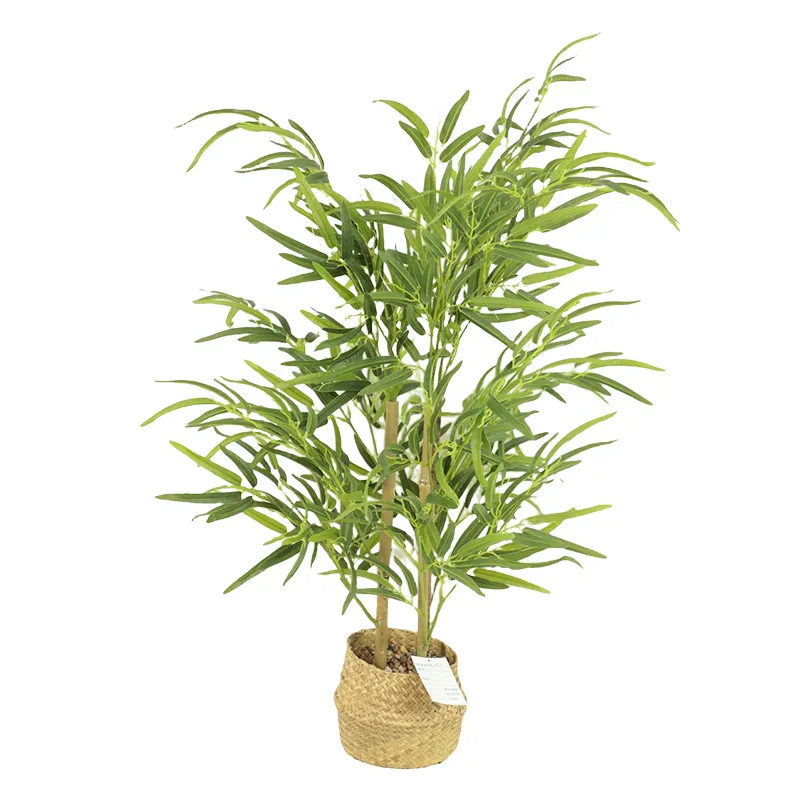 Artificial Bushes Greenery Bamboo Tree Artificiales Artificial Leaves Branches Plants Potted Green For Decoration