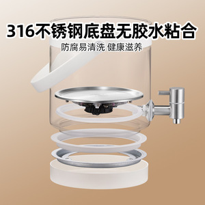 316 Stainless Steel Glass <b>Tea</b> Pot 3L With <b>Tea</b> <b>Infuser</b> Constant Temperature Kettle For Flower <b>Tea</b> Household Use - Product Image 4
