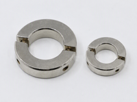 Collier de serrage CNC en acier inoxydable et aluminium, usiné en deux parties, pour arbre rond de machines
